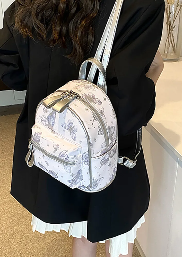 PRINTED SILVER BACKPACK