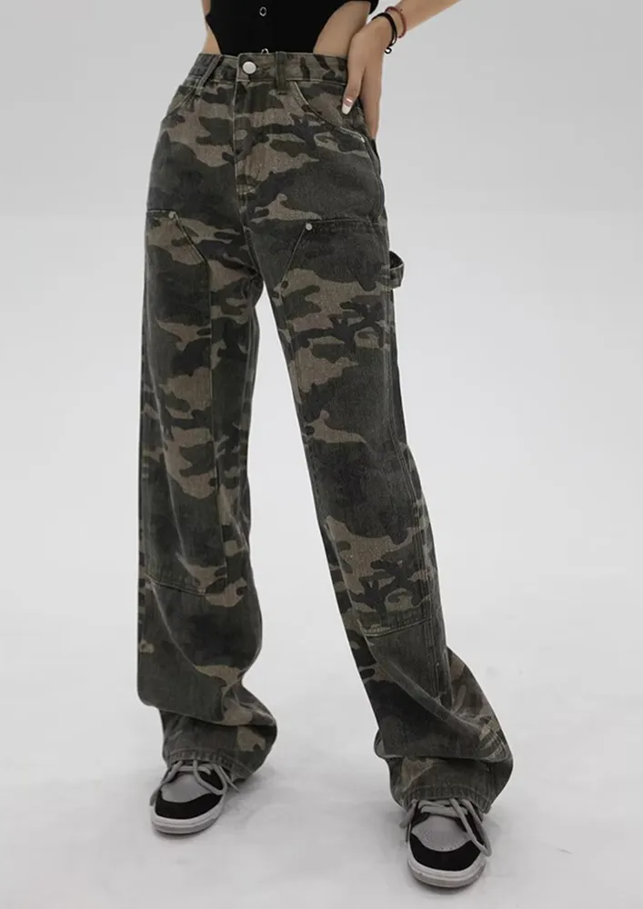 Straight Fit Camouflage Jeans