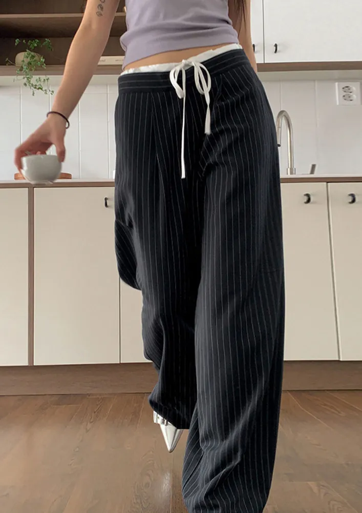 Blue Pinstripe Pattern Pants