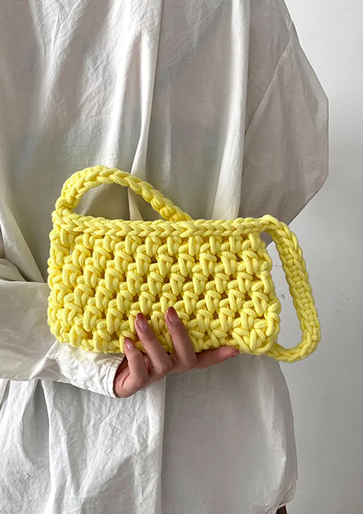 YELLOW CROCHETED SHOULDER BAG