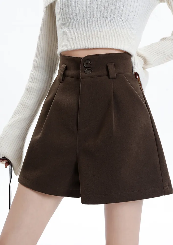 Brown High-rise Bermuda Shorts