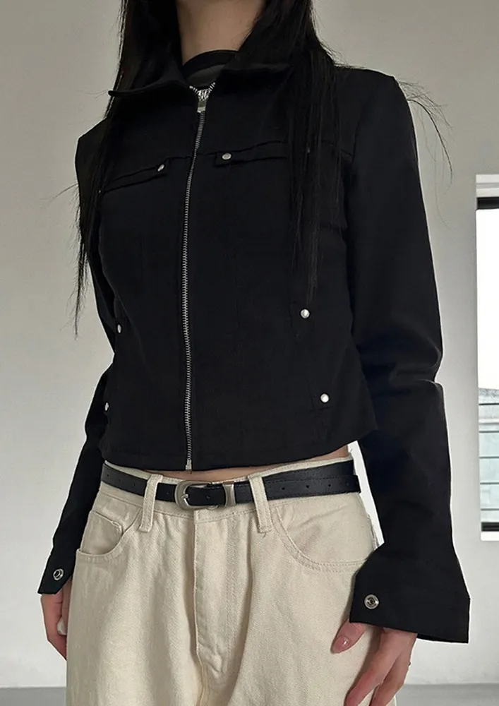 Black Stud Details Jacket