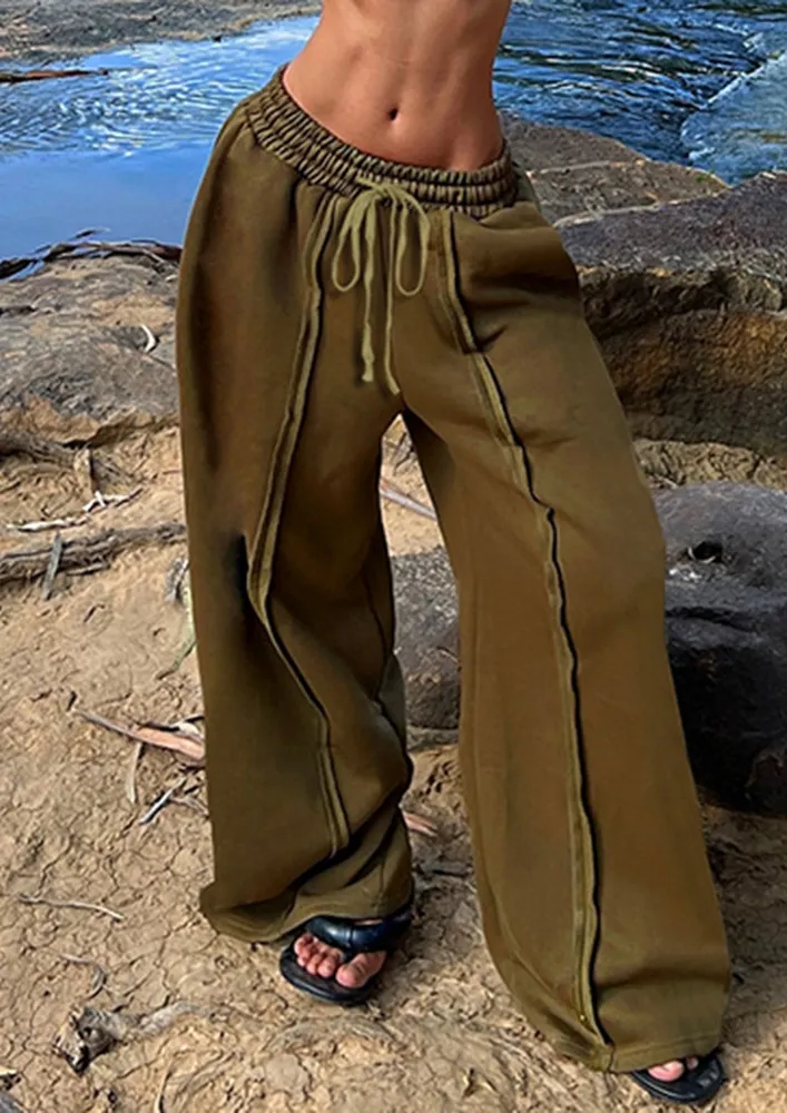 Green Seam Detail Pants