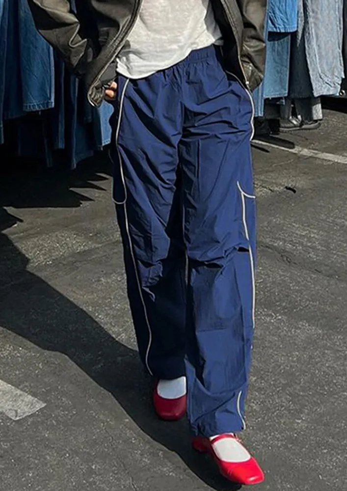 Blue Contrast-lined Joggers