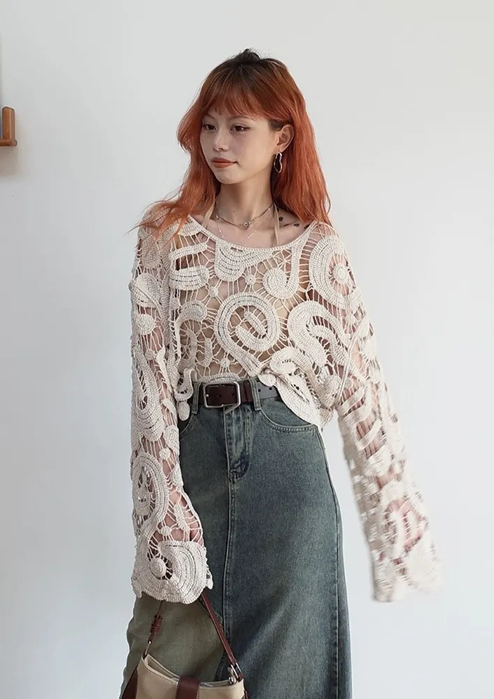 Free Size Hollow Crochet-knit Top