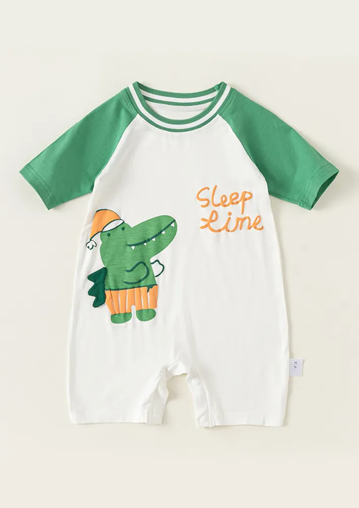 Unisex Kidswear White Raglan Sleeved Onesie