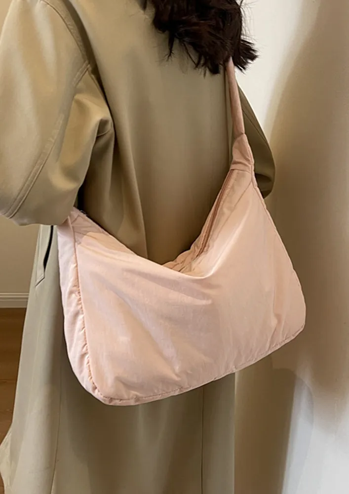 PINK NYLON COMMUTER TOTE BAG