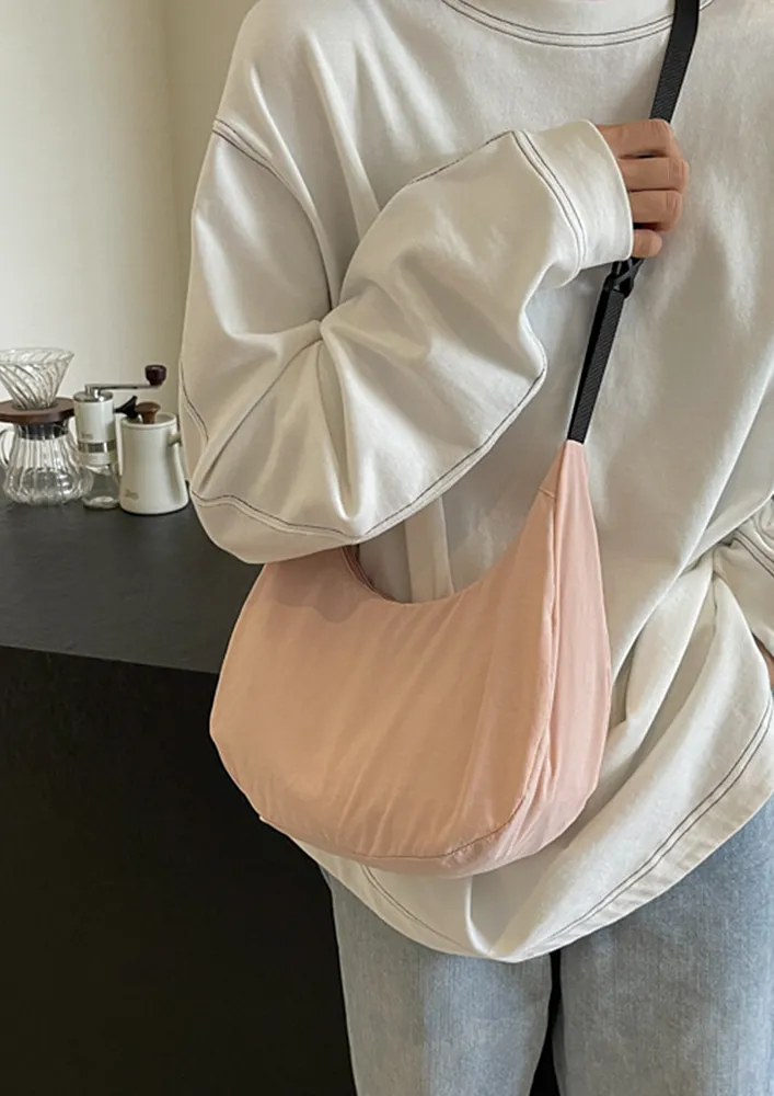 PINK NYLON SHOULDER BAG