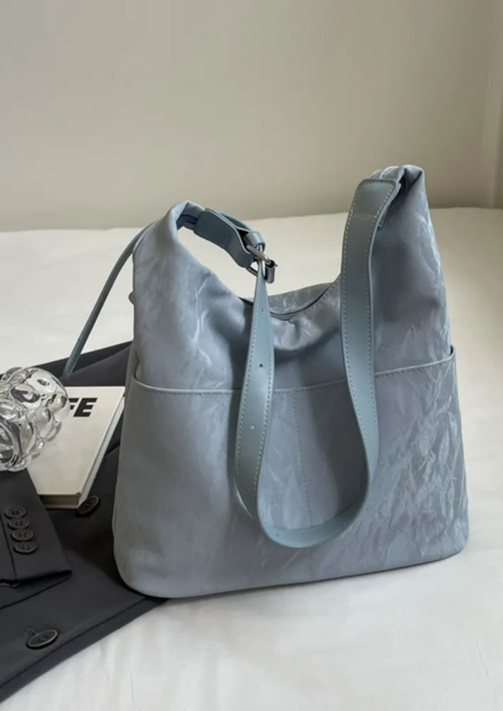 PU LEATHER BLUE CROSSBODY HOBO BAG