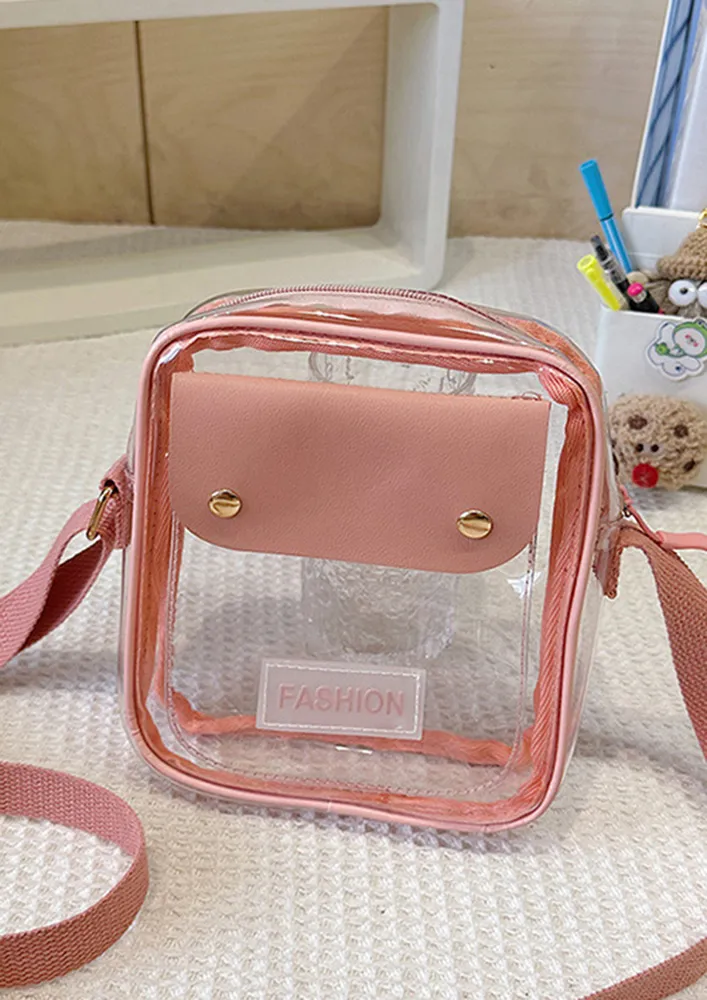 PINK TRANSPARENT CROSSBODY BAG