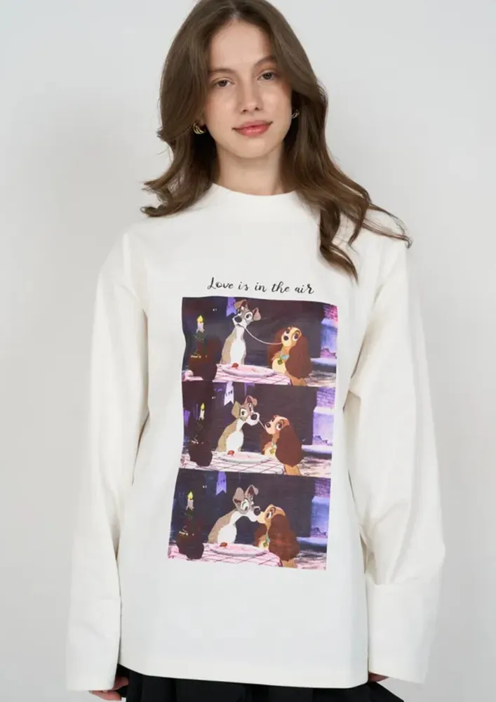 White Movie Print Full Sleeve T-shirt