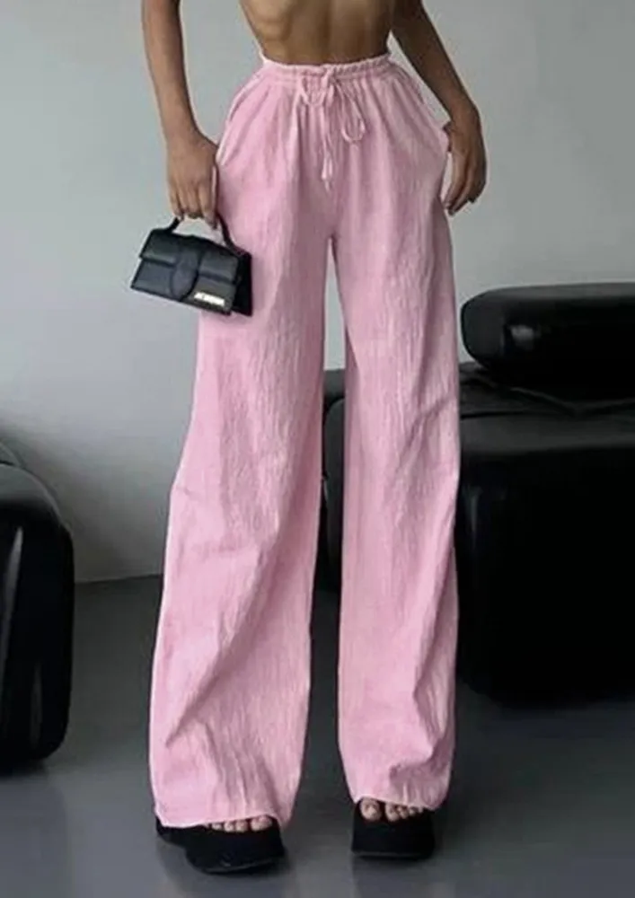 Pink High-rise Straight Pants