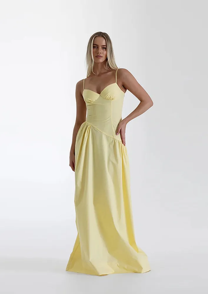 Yellow Smocked-back Maxi Dress