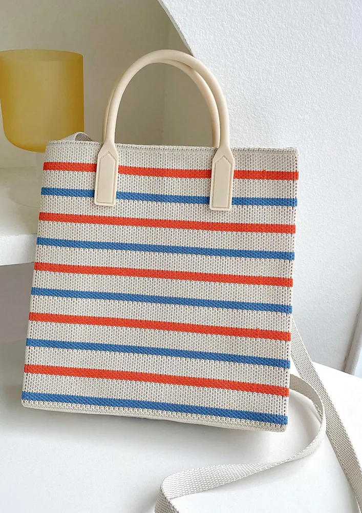 ORANGE AND BLUE LARGE HANDBAG