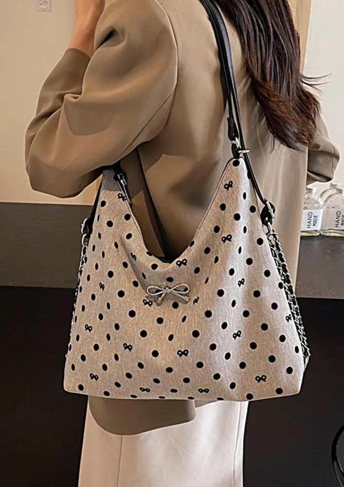 POLKA DOTS PATTERN MULTIPURPOSE HOBO BAG