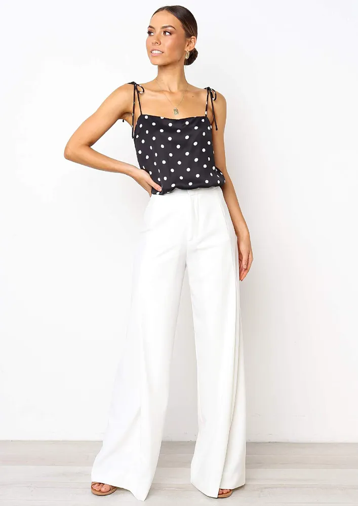 Black Polka Dot Print Top