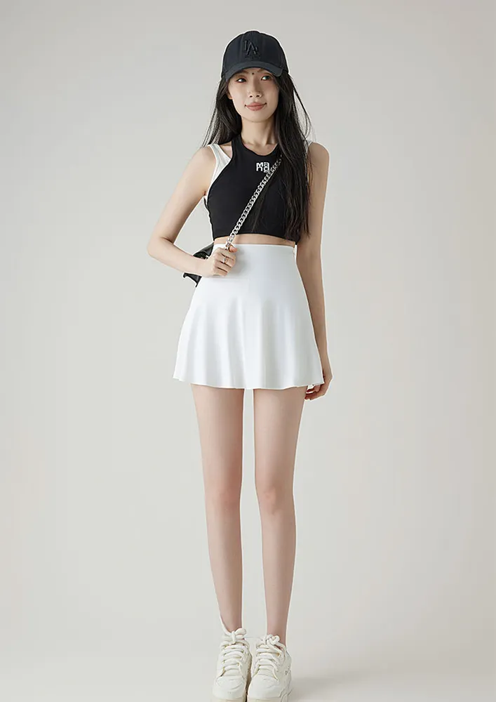 White Activewear Tennis Skort