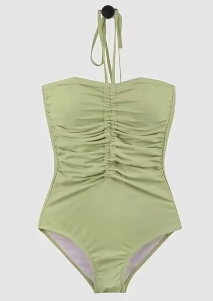 HALTERNECK LIGHT GREEN SWIMSUIT