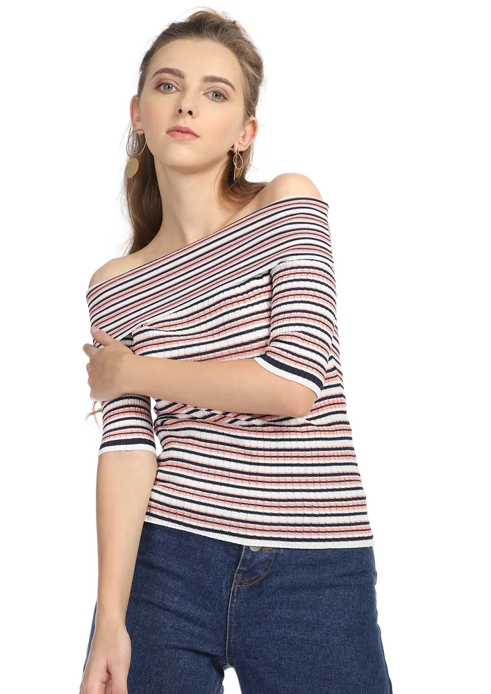 I LOVE MARSHMALLOWS PINK OFF-SHOULDER TOP