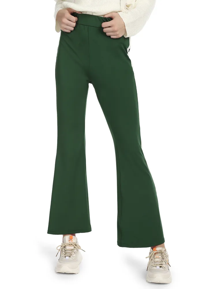 STRIPE BY MY SIDE GREEN PALAZZOS