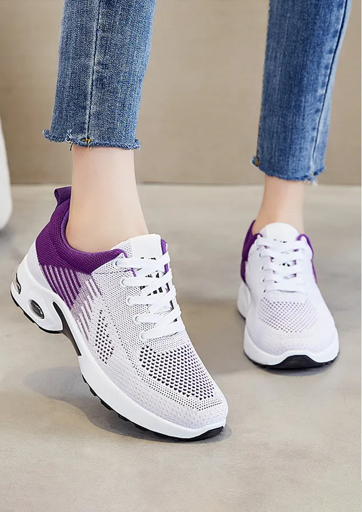 PURPLE-WHITE CASUAL CHUNKY TRAINERS