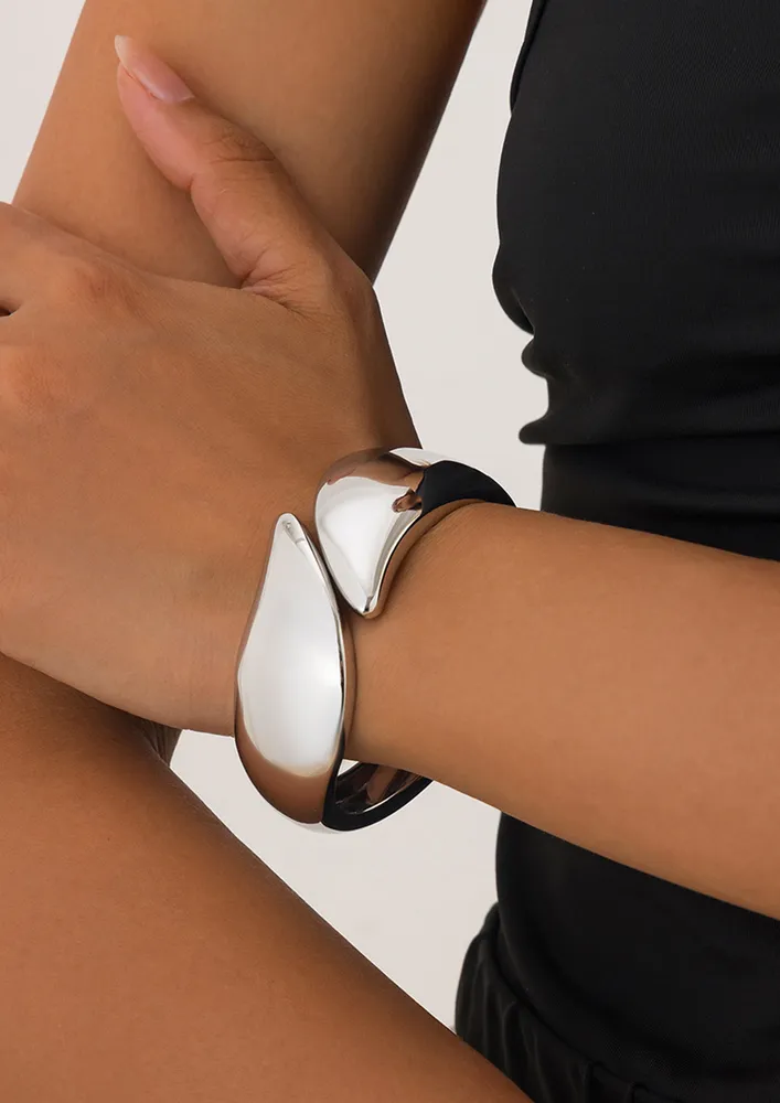 SILVER-TONE CUFF BRACELET