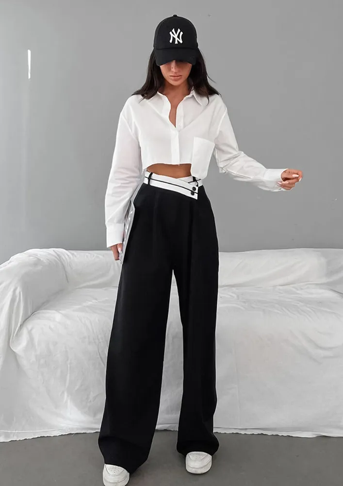WIDE LAYERED HIGH-WAIST TROUSER