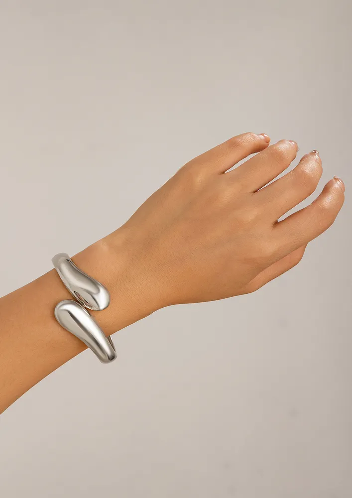 SILVER-PLATED BYPASS BRACELET