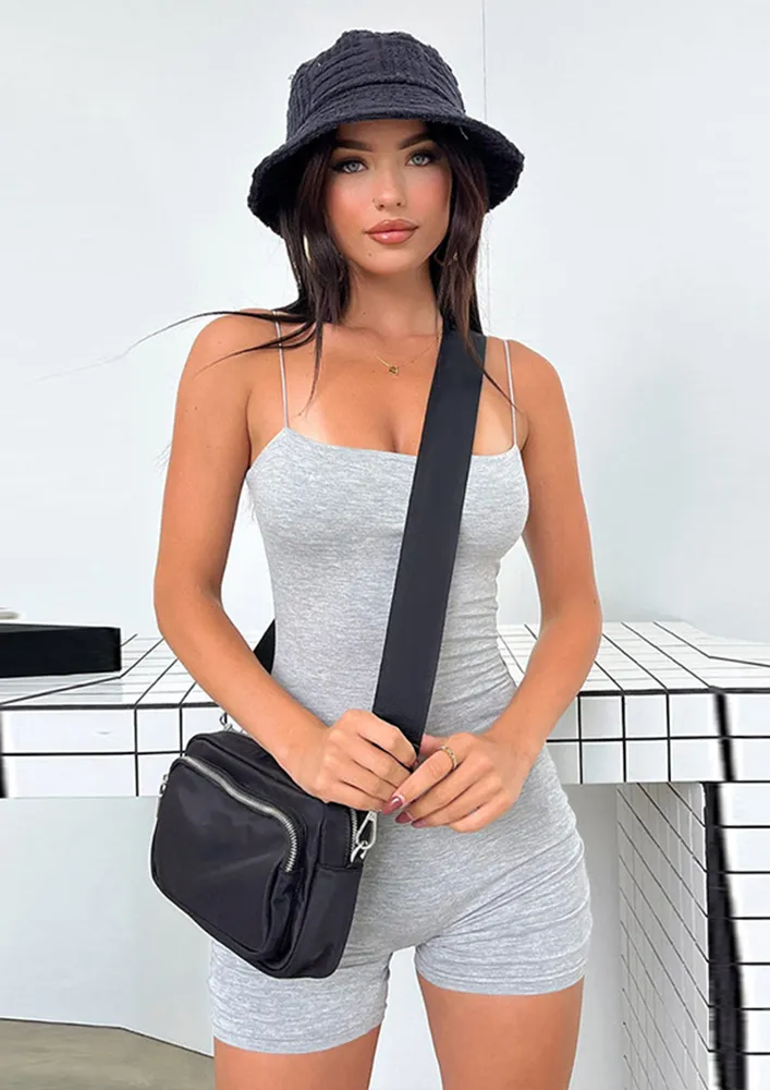 SLIM GREY SEAMLESS PLAYSUIT