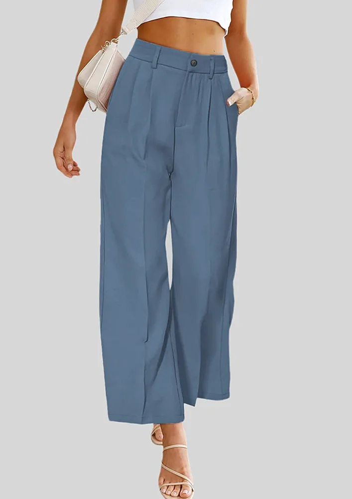 LOOSE BLUE WIDE LEG TROUSER