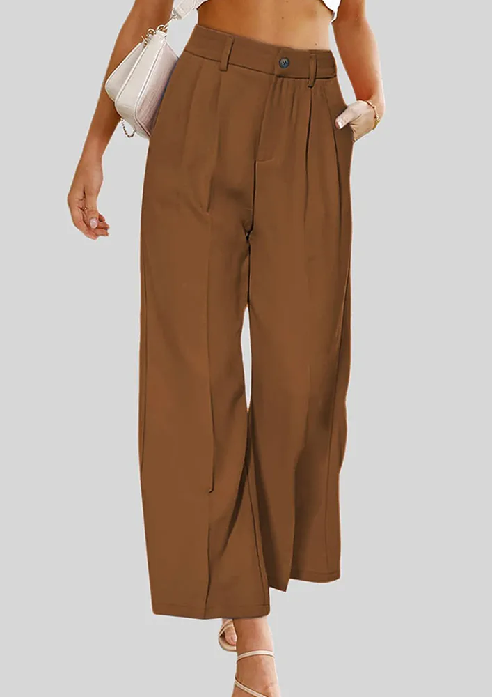 LOOSE DARK-BROWN WIDE TROUSER