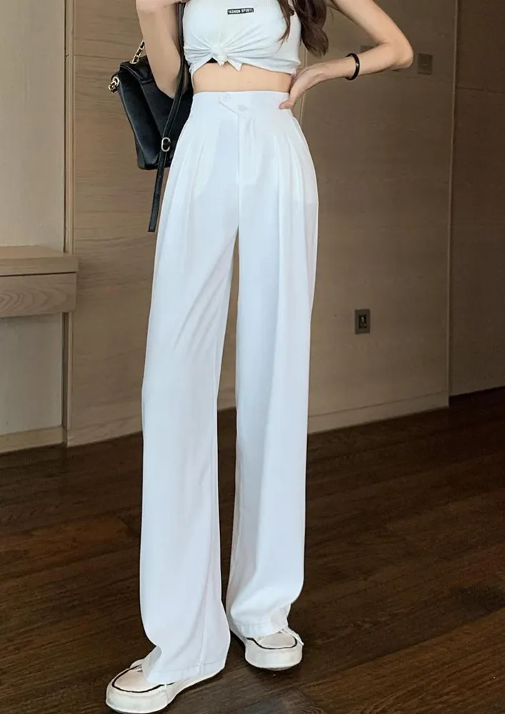 WIDE LEGGED CASUAL WHITE TROUSER