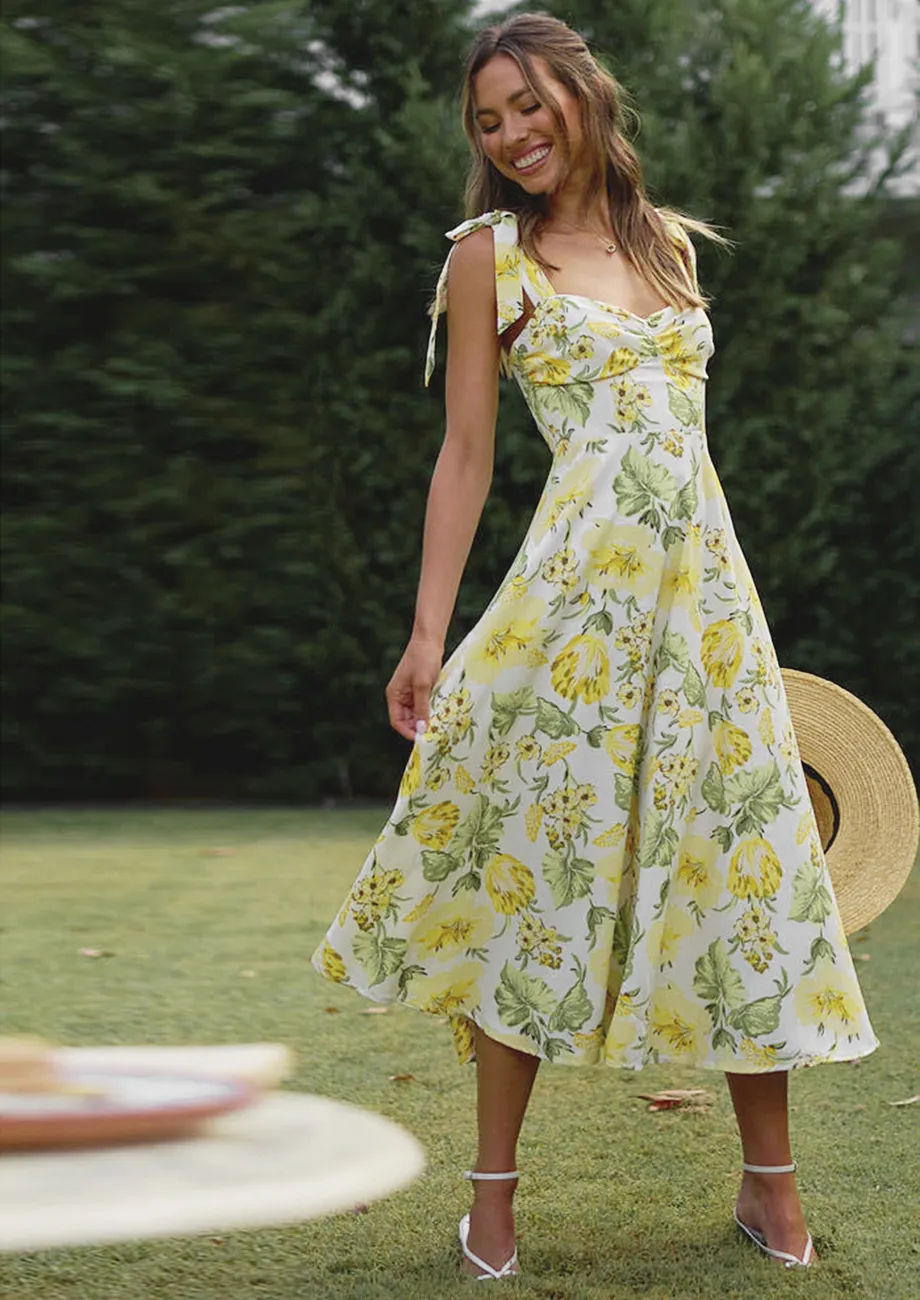 Green a line midi dress sales