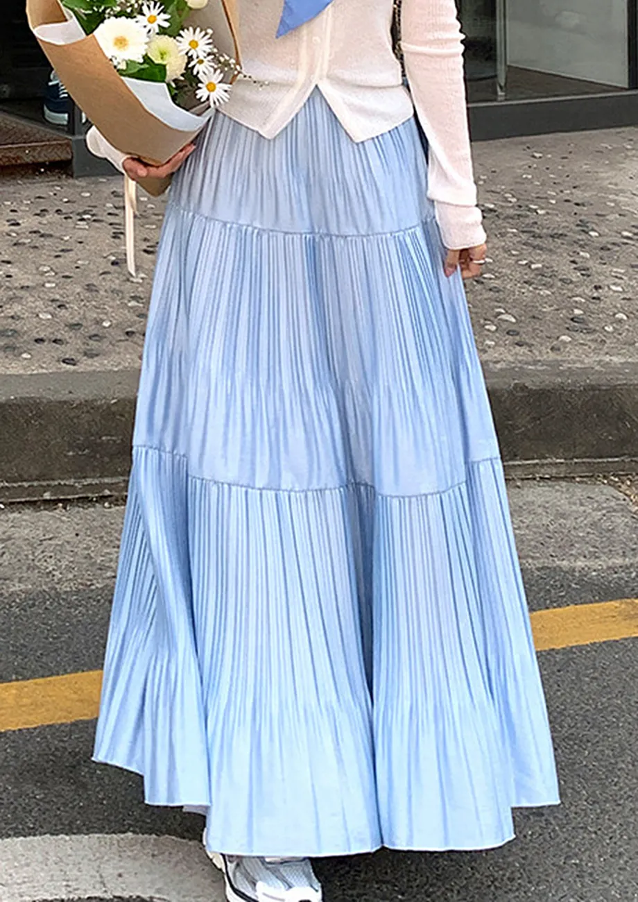 Blue A-line Free Size Maxi Skirt