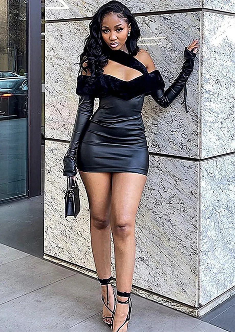 Leather bodycon best sale