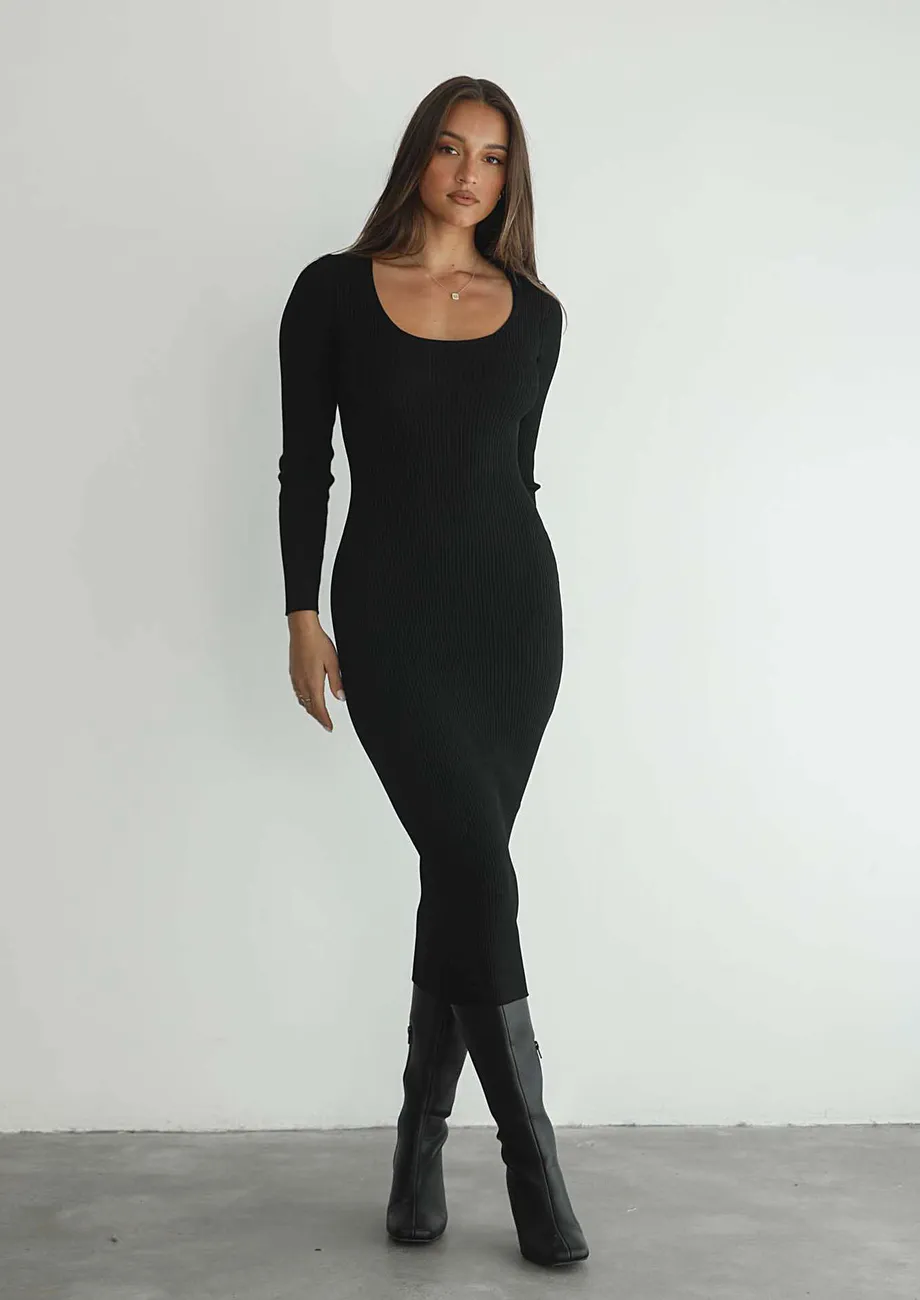 Buy Black Seamless Body hugging Dress for Women Online in India