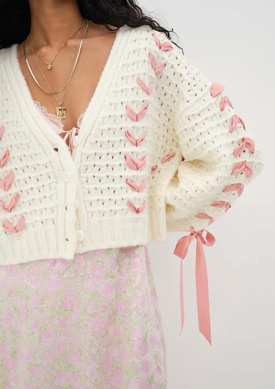 Andmary Sheer ribbon cardigan アンドマリー andmary Sheer ribbon cardigan
