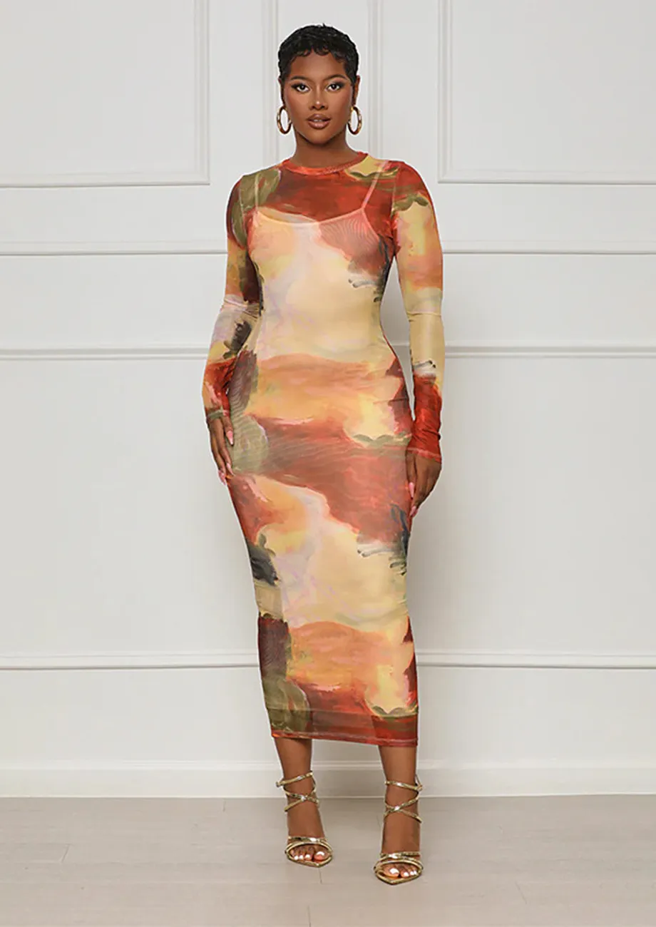 Printed bodycon dress on sale