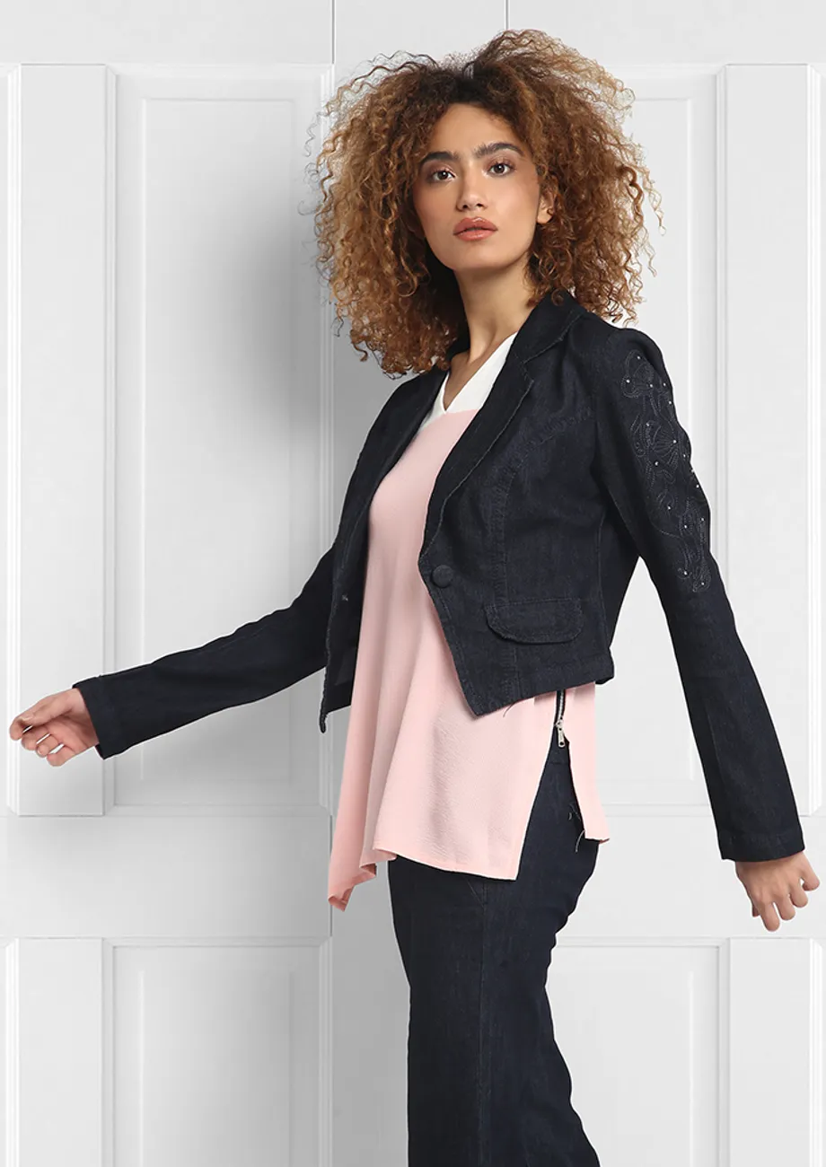 Buy Embellished crop jacket for Women Online in India