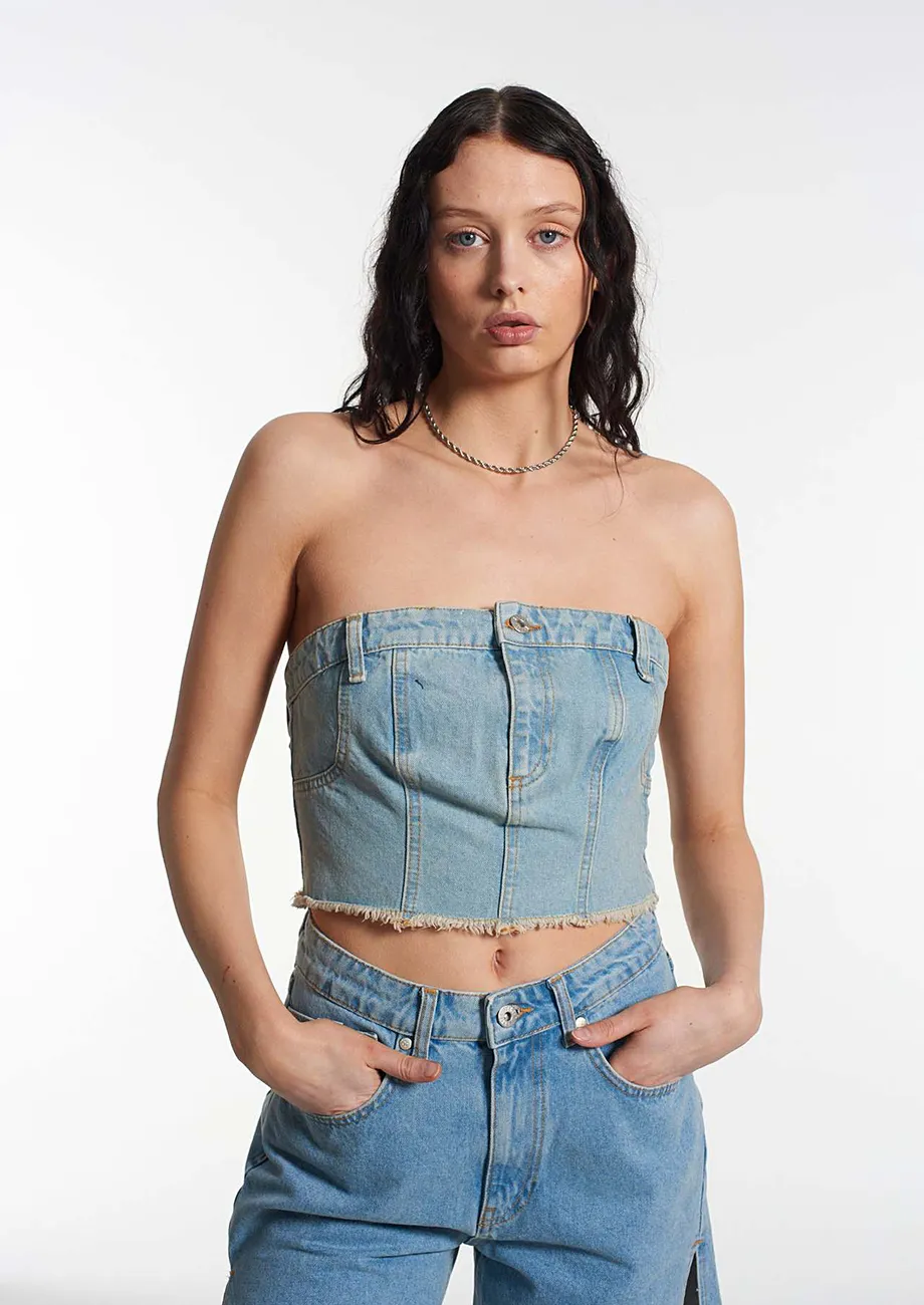 Light blue tube top best sale