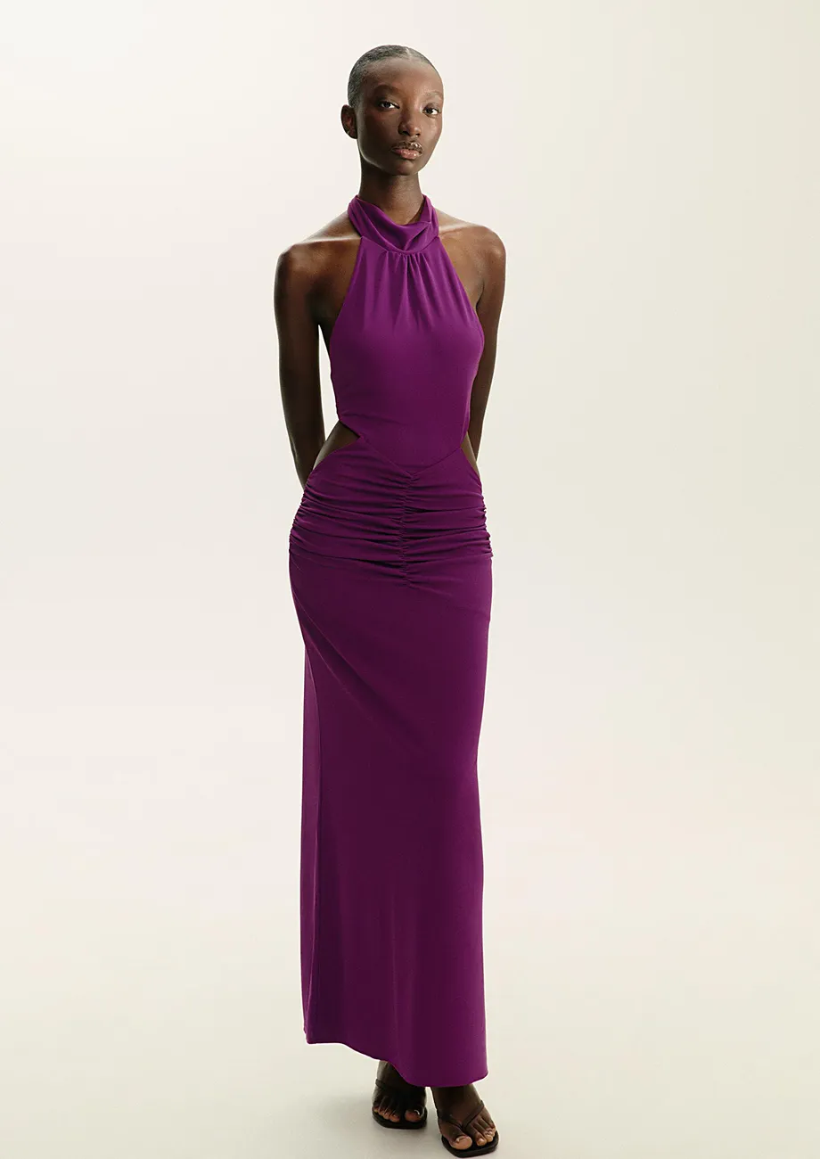 halter neck maxi dress online india Indian Ethnic Women's Tashi Halter Neck Cotton Maxi Dress 6XL