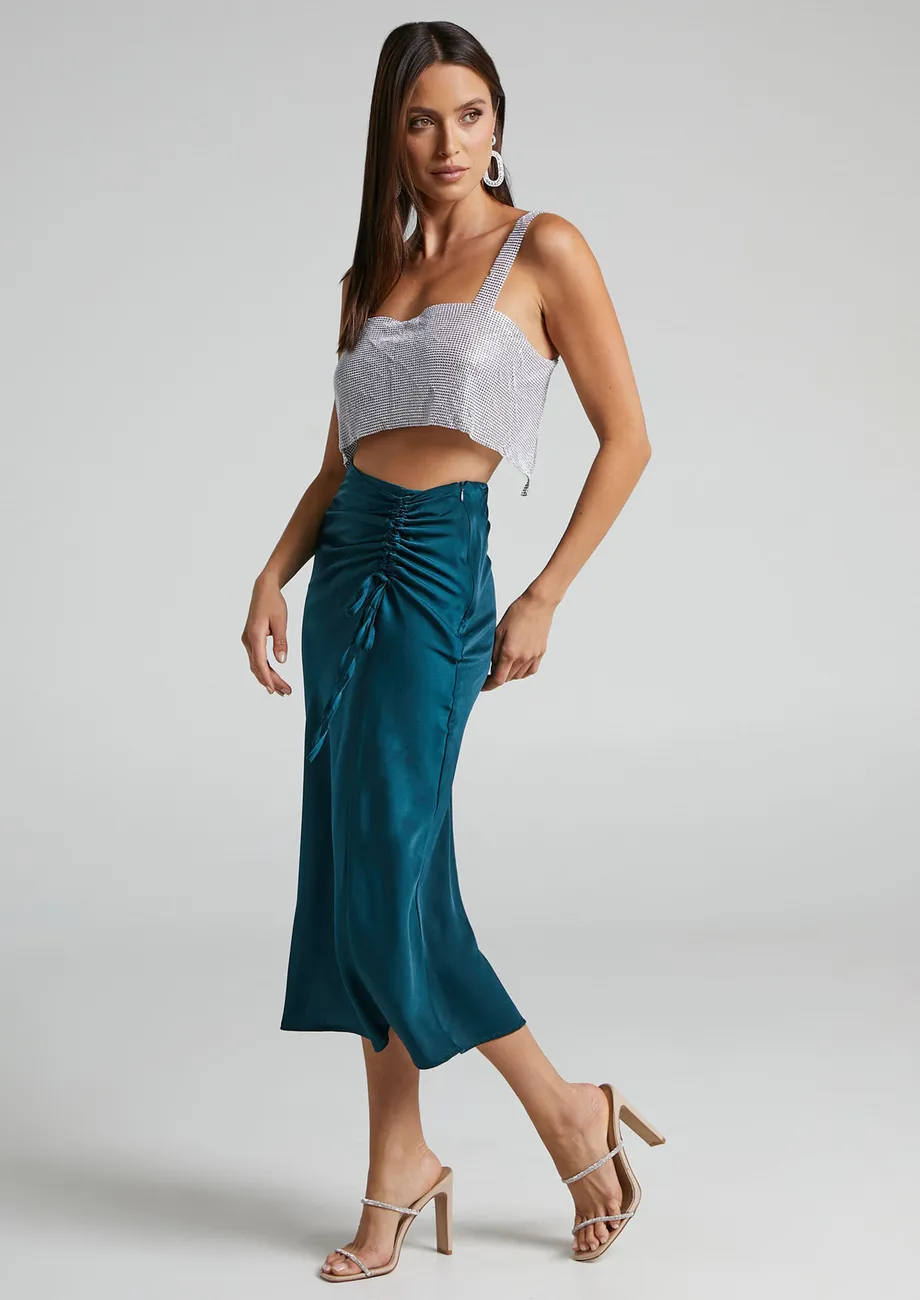 Buy Blue Mid length Slip Skirt for Women Online in India