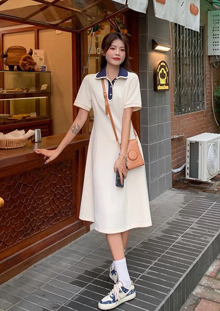 Buy OFF WHITE MIDI T SHIRT DRESS for Women Online in India