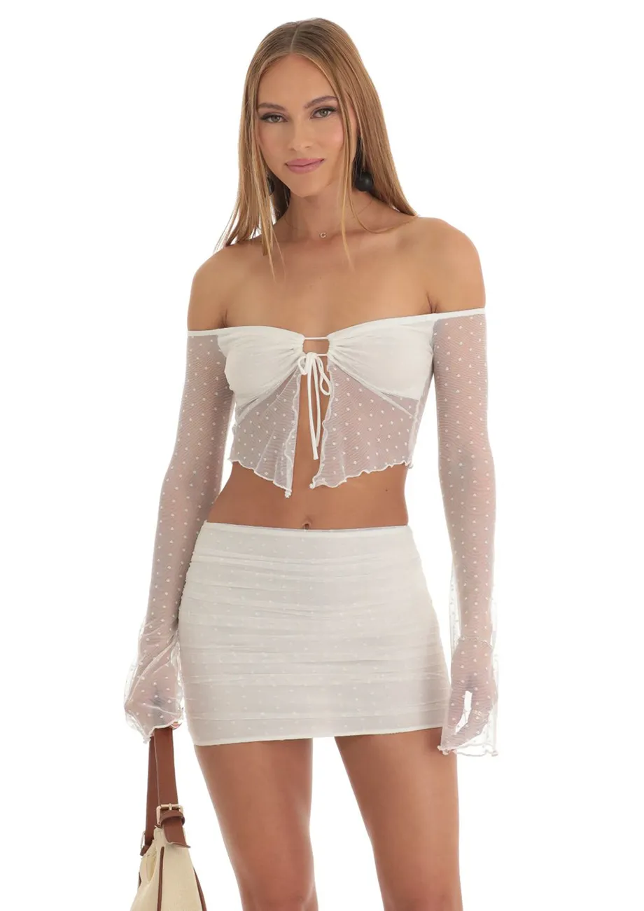Buy White Off shoulder Top W Short Skirt for Women Online in India