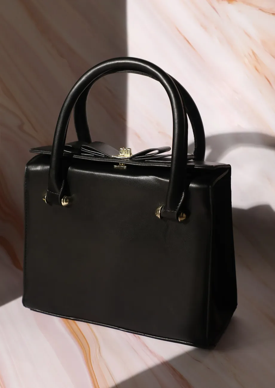 Buy SQUARE DOUBLE HANDLE BLACK HANDBAG for Women Online in India