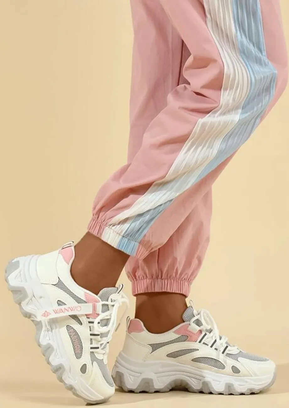 COLOURBLOCK PINK SUPER CHUNKY TRAINERS