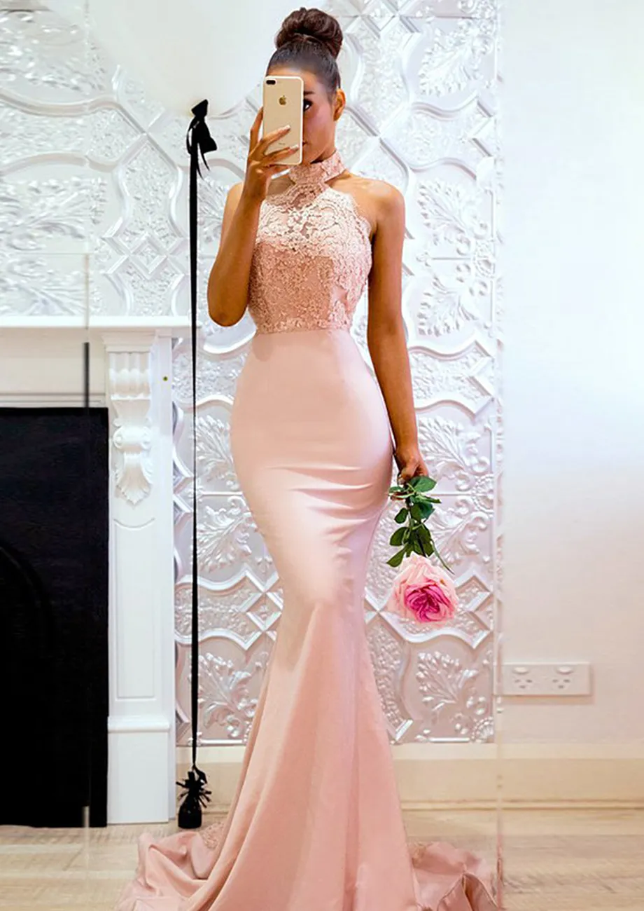 Buy LACY PINK BACKLESS FISHTAIL MAXI DRESS for Women Online in India