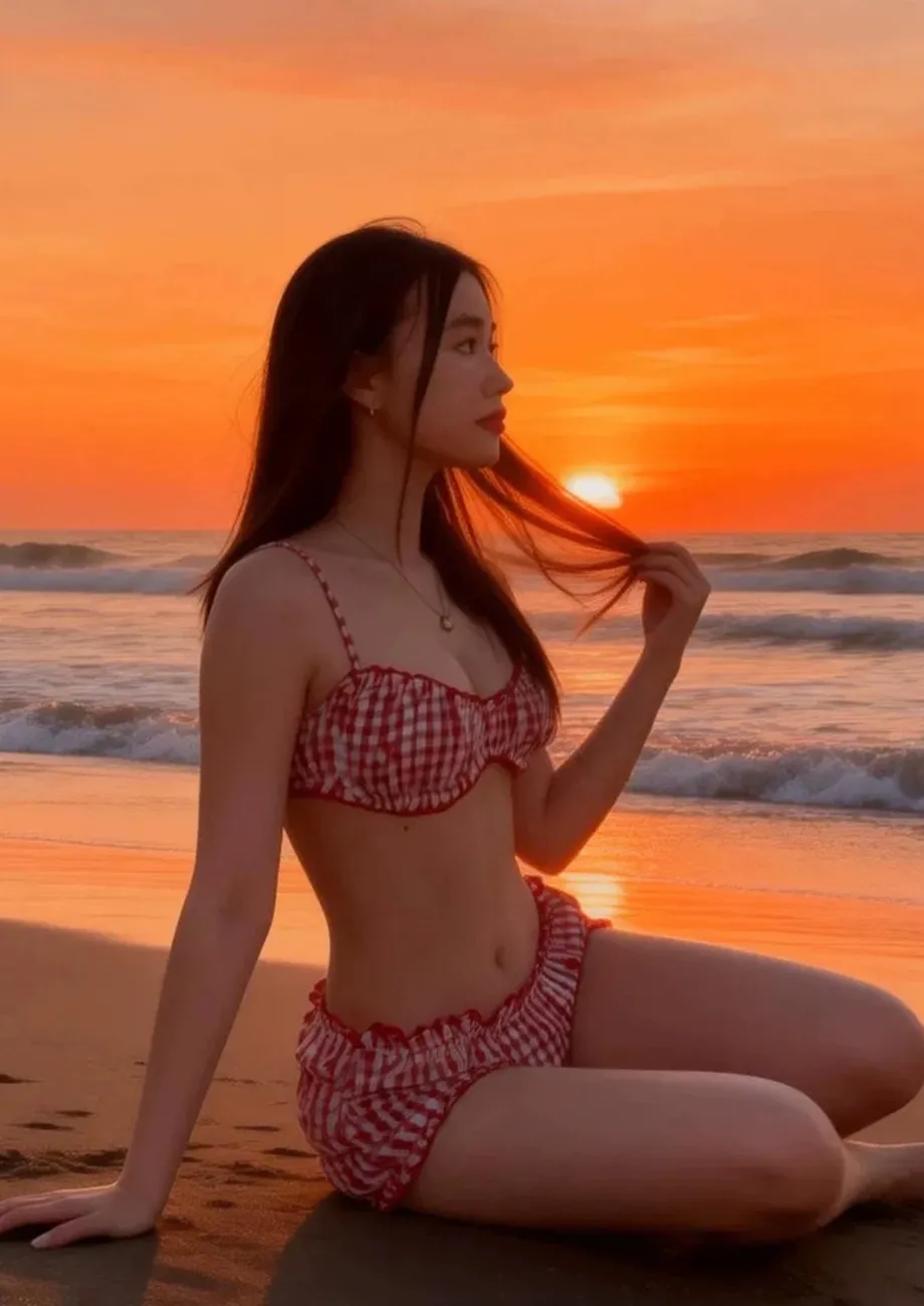 Nyroka Red Gingham Check Bikini Set — Bikinies — view 3