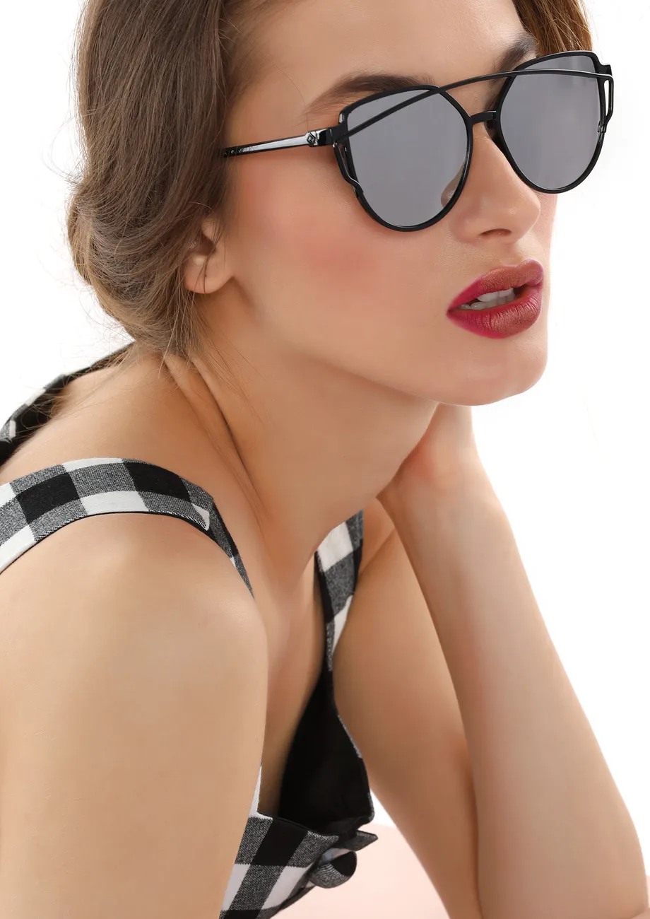 Buy Bridge The Gap Silver Reflective Sunglasses for Women Online in India