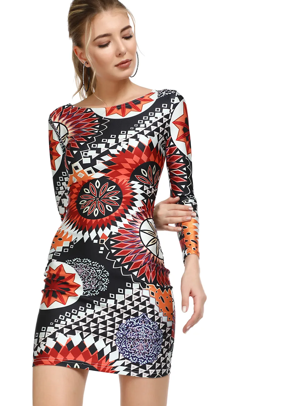 Multicolor bodycon dress on sale